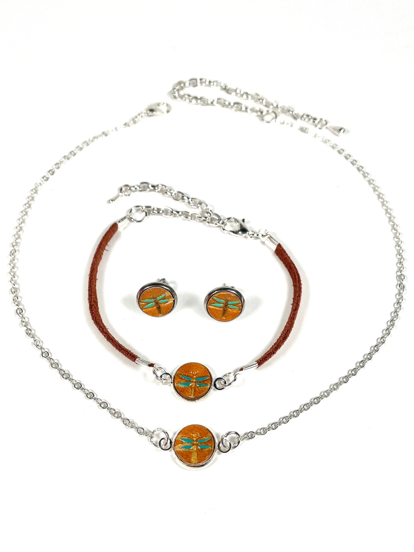 Dragonfly Leather Jewelry Sets